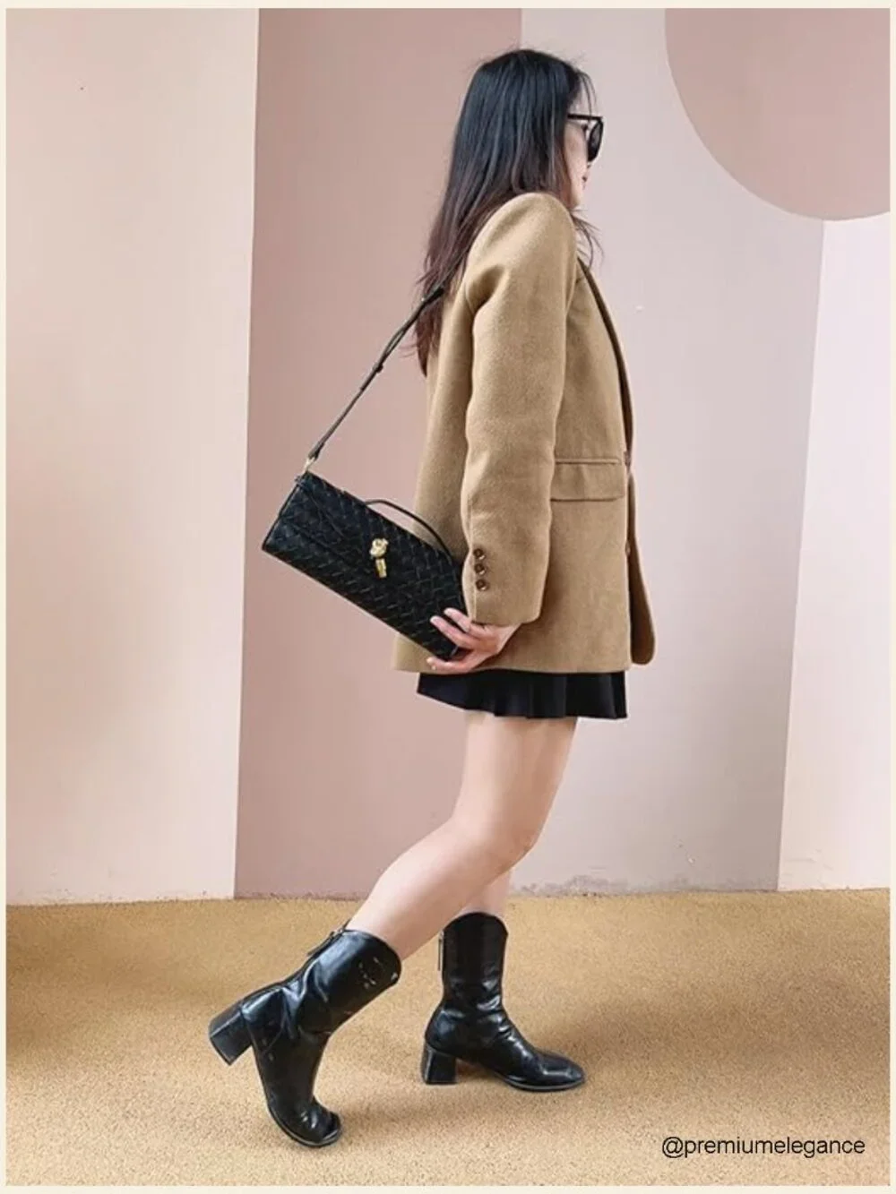 Vegan Leather Woven Crossbody Clutch Evening Bag